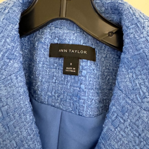 NWOT Ann Taylor Fringe Tweed Double Breasted Blazer - Picture 4 of 7